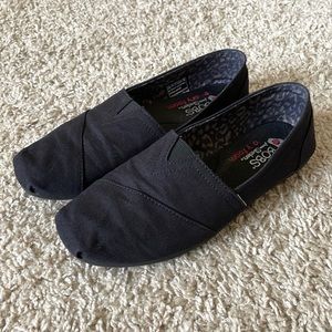 Skechers Bobs Canvas Flats in Black